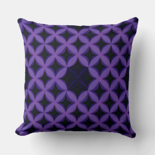 Coussin Motif Abstrait avec Pétales Géométriques Violets