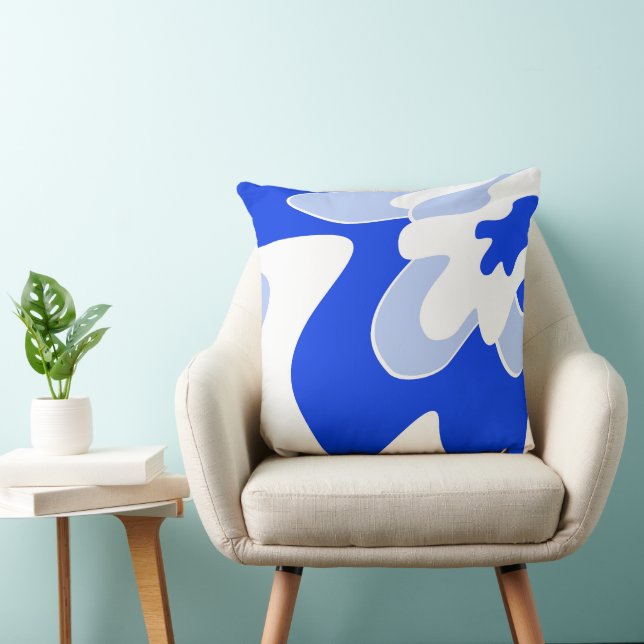 Coussin motif Abstrait - bleu (Chaise)
