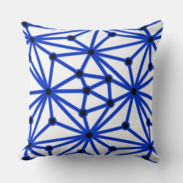 Coussin motif Abstrait - bleu (Recto)