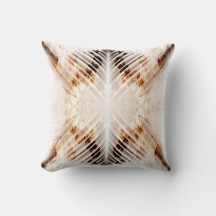 Coussin motif abstrait Brown et blanc