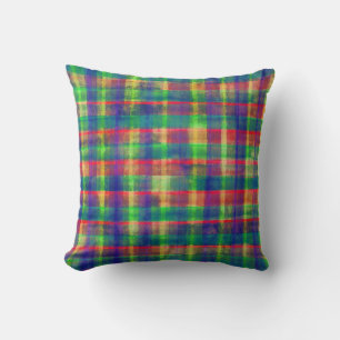 Coussin Motif Abstrait couleur aquarelle plaid