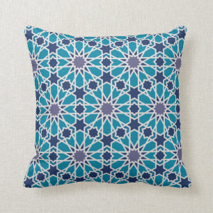 Coussin Motif abstrait dans bleu et gris