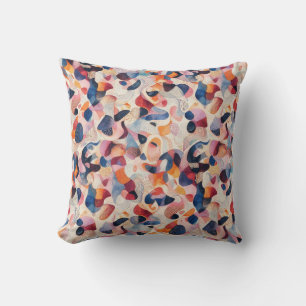 Coussin Motif abstrait de corail marine dans l'eau aquarel