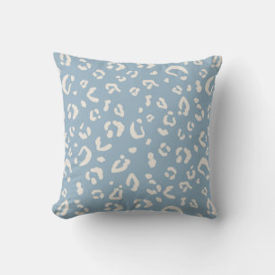 Coussin Motif abstrait de taches de cheetah à léopard bleu