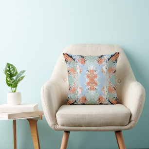 Coussin Motif Abstrait d'Extrémités Divisées et Pastels Do
