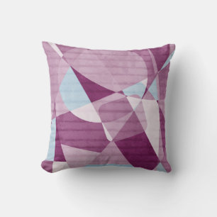 Coussin Motif Abstrait en poudre bleu et prune