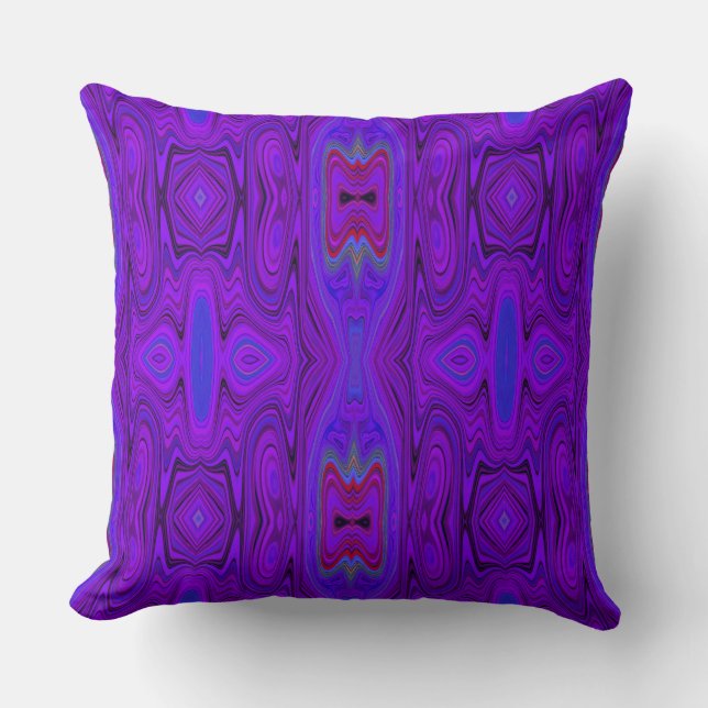 Coussin Motif Abstrait et bleu royal rétro (Recto)