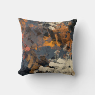 Coussin Motif abstrait fait main. Art moderne