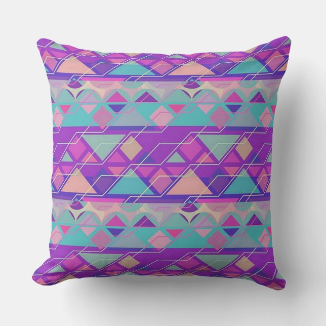 Coussin Motif Abstrait Géométrique Pastel (Recto)