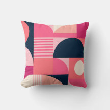 Motif Abstrait Géométrique Vibrant avec Rose et Ma