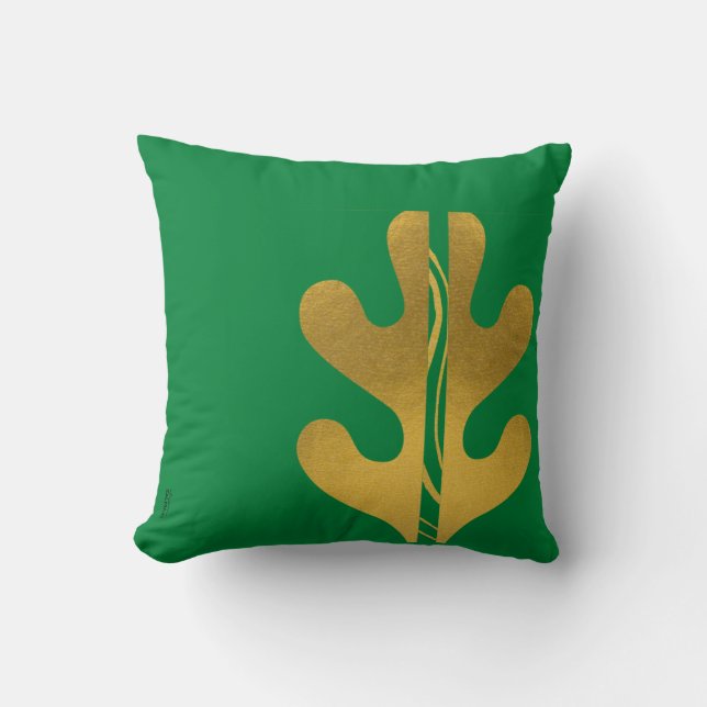 Coussin Motif Abstrait Gold Green moderne (Recto)