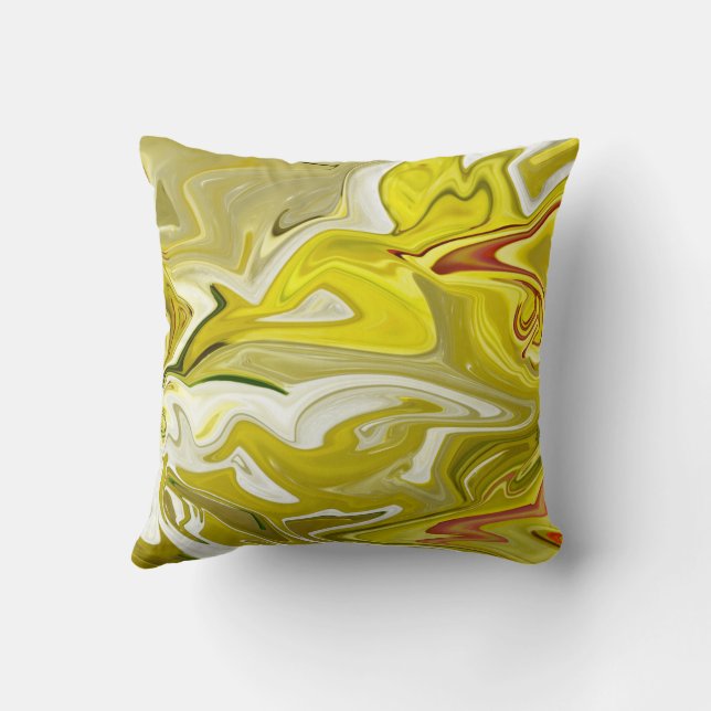 Coussin Motif abstrait jaune (Verso)