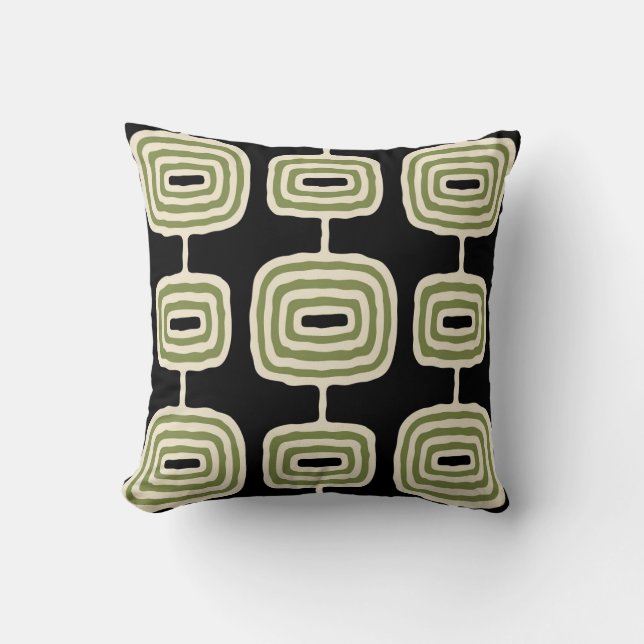 Coussin Motif Abstrait moderne du milieu du siècle (Recto)
