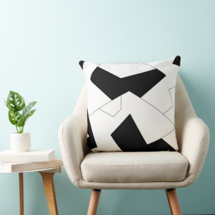 Coussin motif Abstrait - noir et blanc