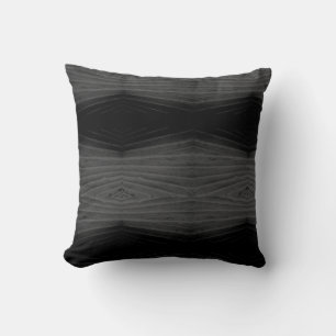 Coussin Motif abstrait noir, gris, gris uni arrière