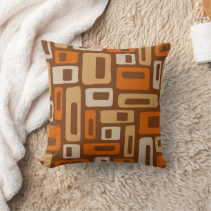 Coussin Motif Abstrait Rétro Milieu de Siècle Moderne
