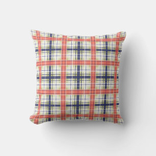 Coussin Motif abstrait sans à damiers plaid