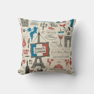 Coussin motif Abstrait sans faille sur le thème de la Fran