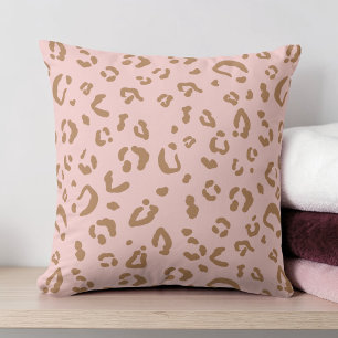 Coussin Motif Abstrait Taches de Guépard Léopard Rose Mode