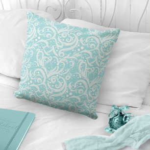 Coussin Motif Abstrait turquoise Snowflake #10 ID1009