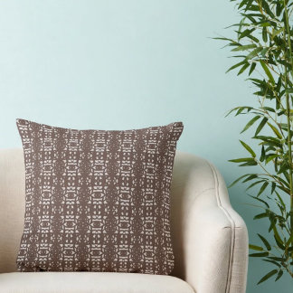 Coussin Motif Abstrait Unique Brun
