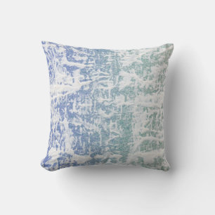 Coussin motif abstrait vert et bleu d'eau moderne