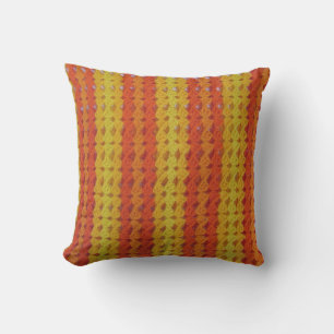 Coussin - motif afghan orange
