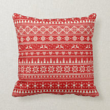 Motif alpin rouge et crème de Noël