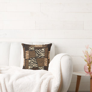 Coussin Motif animal africain patchwork • Audacieux & Cult