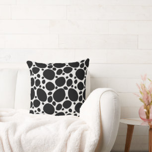 Coussin Motif animal de chien noir et blanc dalmate