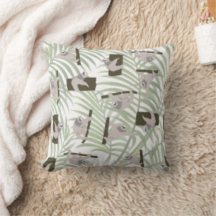 Coussin Motif animal mignon Sloth en forêt sauvage