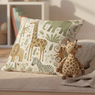 Coussin Motif Animaux Africains Fantaisistes ID1263
