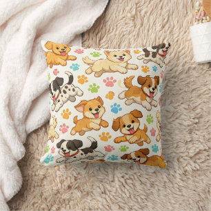 Coussin Motif aquarelle de chiot adorable (3)