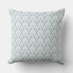 Coussin Motif art déco géométrique bleu clair
