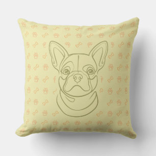 Coussin Motif artistique décoratif de Bulldog français