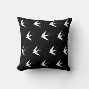 Coussin Motif avale - Noir et blanc inverse