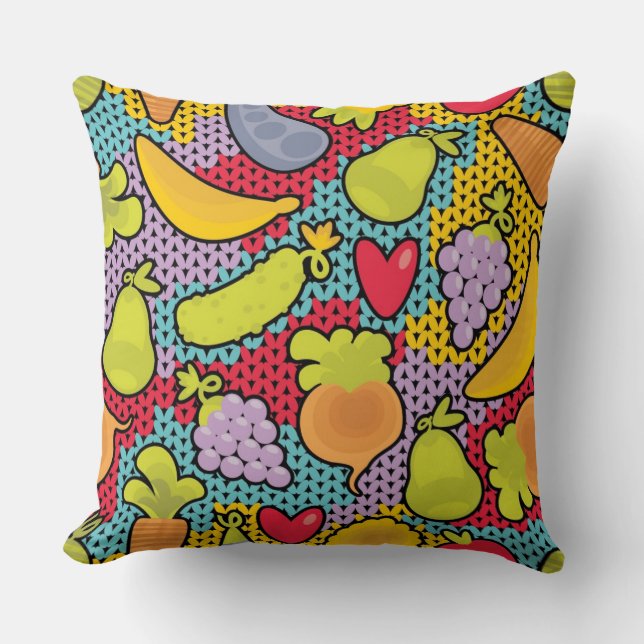 Coussin Motif avec des fruits et légumes (Recto)