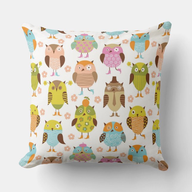Coussin motif avec des oiseaux (Recto)