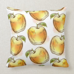 Coussin Motif avec la pomme jaune