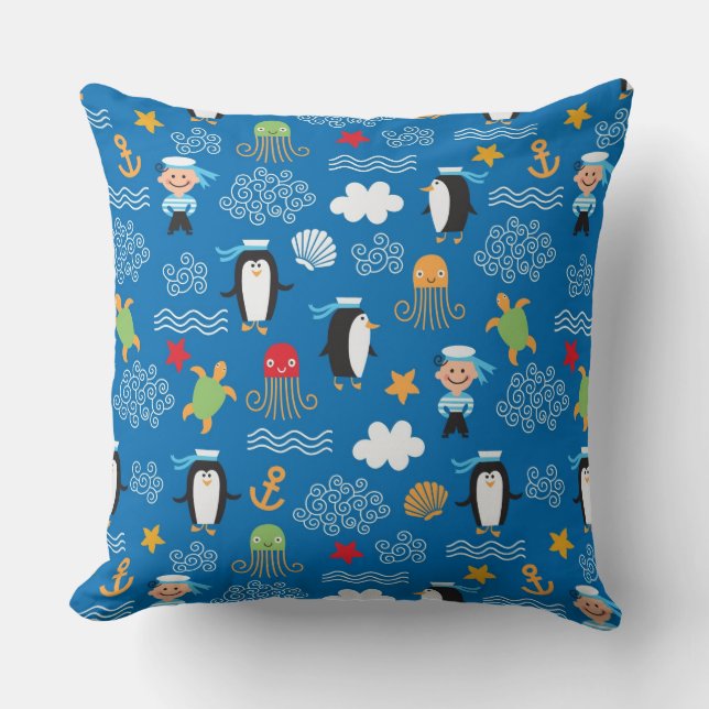 Coussin motif avec le thème de mer (Recto)