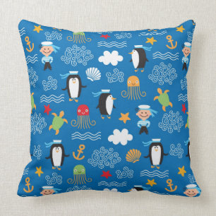 Coussin motif avec le thème de mer