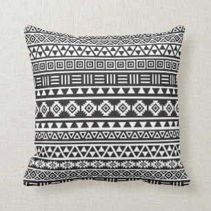 Coussin Motif aztèque de style - monochrome