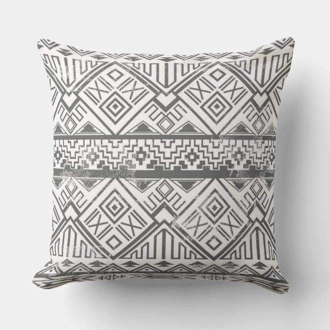 Coussin Motif aztèque géométrique abstrait 2 (Recto)