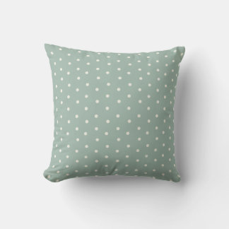 Coussin Motif bébé pois sur fond bleu vert