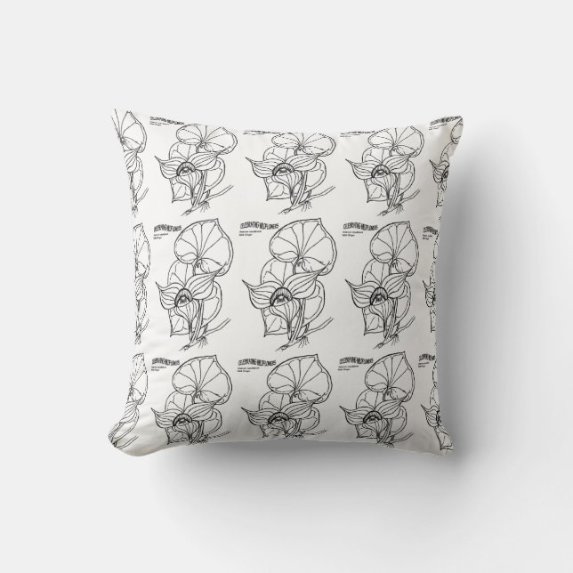 Coussin Motif Black White California Flowers (Recto)