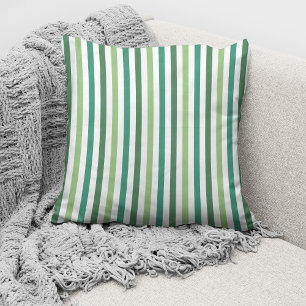 Coussin Motif blanc vert moderne rayé