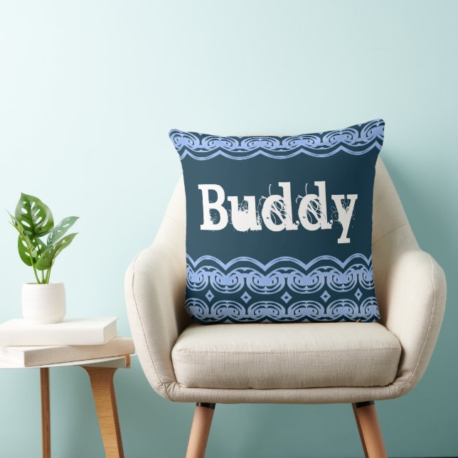 Coussin Motif bleu (Chaise)