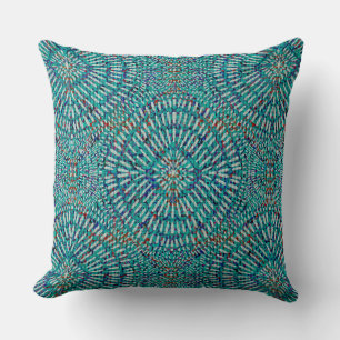 Coussin motif bleu bohème