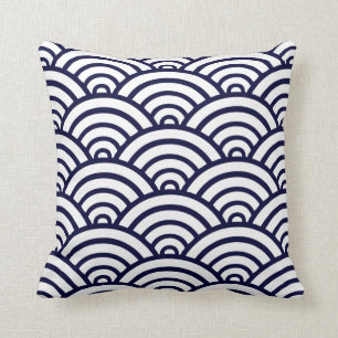 Coussin Motif bleu et blanc de la marine