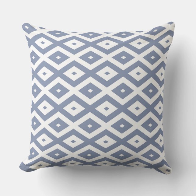 Coussin Motif bleu gris et blanc (Recto)